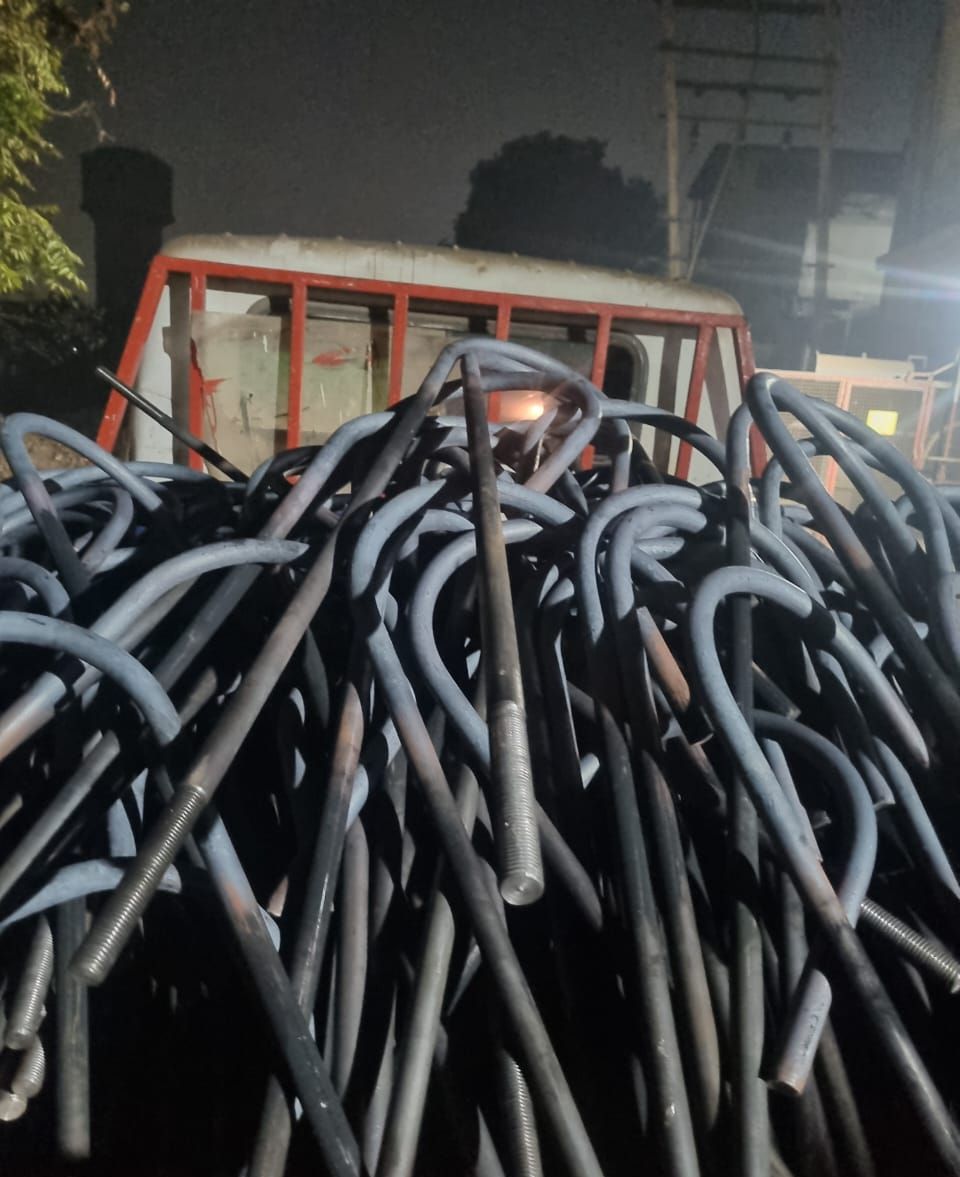 J type foundation bolts loaded on a vehicle for dispatch from S R Forgings