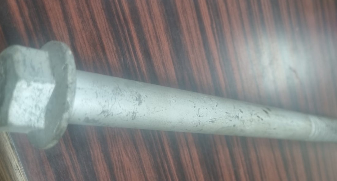 Tunnel segment bolt head with collar, hot-dip galvanised, made to project drawing by S R Forgings